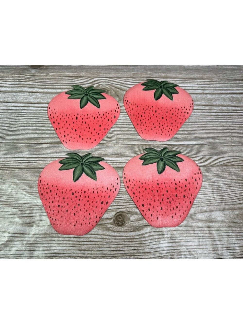 Vintage Carole Shiber Hand-Painted Fruit Series Strawberry Coasters Set of 4